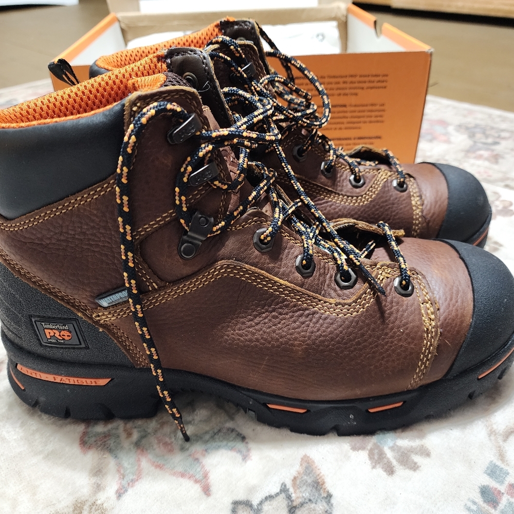 Timberland pro 6"safety toe waterproof work boot shoe wide